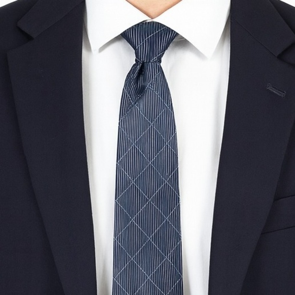 Berfindi Blue Striped Silk Handmade Tie Classic Woven‎ Pointed Business Formal
